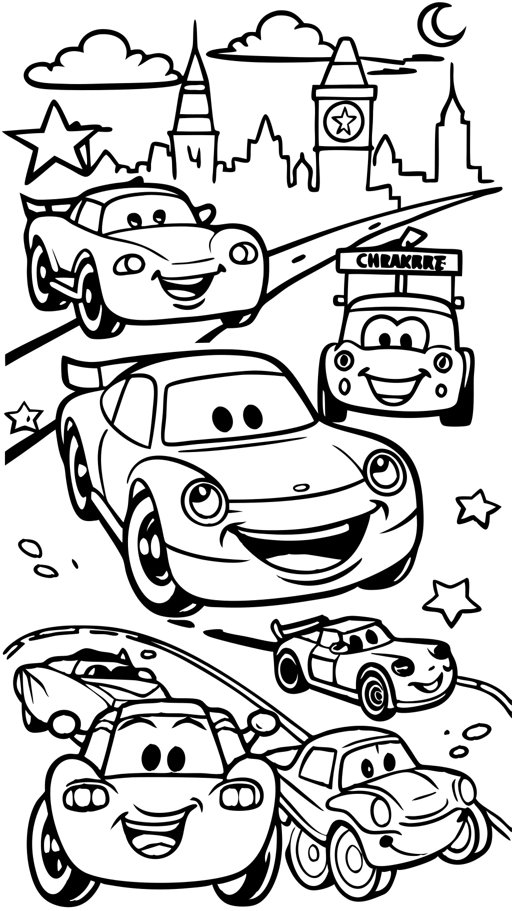 Páginas para colorear de Disney Cars para imprimir